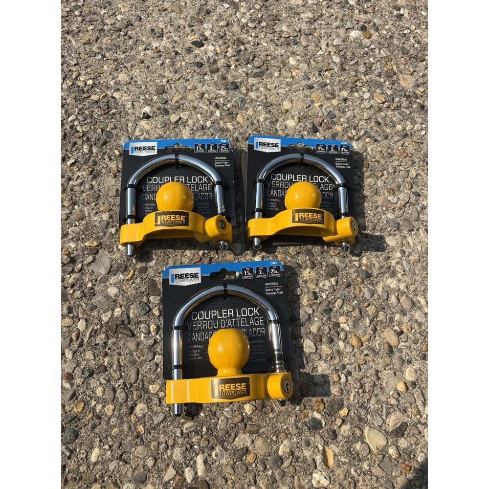 3! REESE 72783 Universal Trailer Coupler Lock Anti Theft (1-7/8", 2" & 2-1/16")
